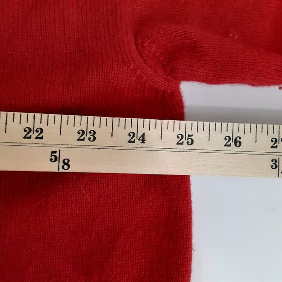 Flora Fedi Wool Cashmere Tunic Sweater Red Ribbon Cherry Red OS Made in Italy - Picture 8 of 10